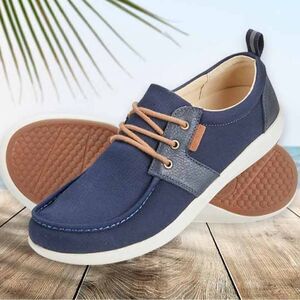 Revitalign Orthotic Shoes Brewster Canvas Blue Waco Spenco size 12.5EE B37‎